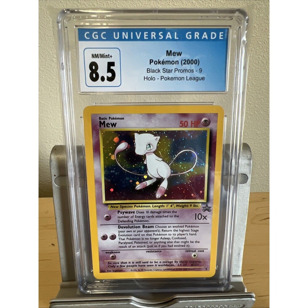 2000 POKEMON PROMO BLACK STAR POKEMON LEAGUE #9 MEW-HOLO 8.5